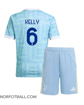 Billige Fotballdrakt Juventus Lloyd Kelly #6 Replika Bortedraktsett Barn 2025-26 Kortermet (med bukser)